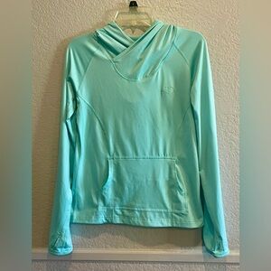 The North Face Women's Athletic Wear Vapor Wick baggy Hoodie Aqua Blue Medium